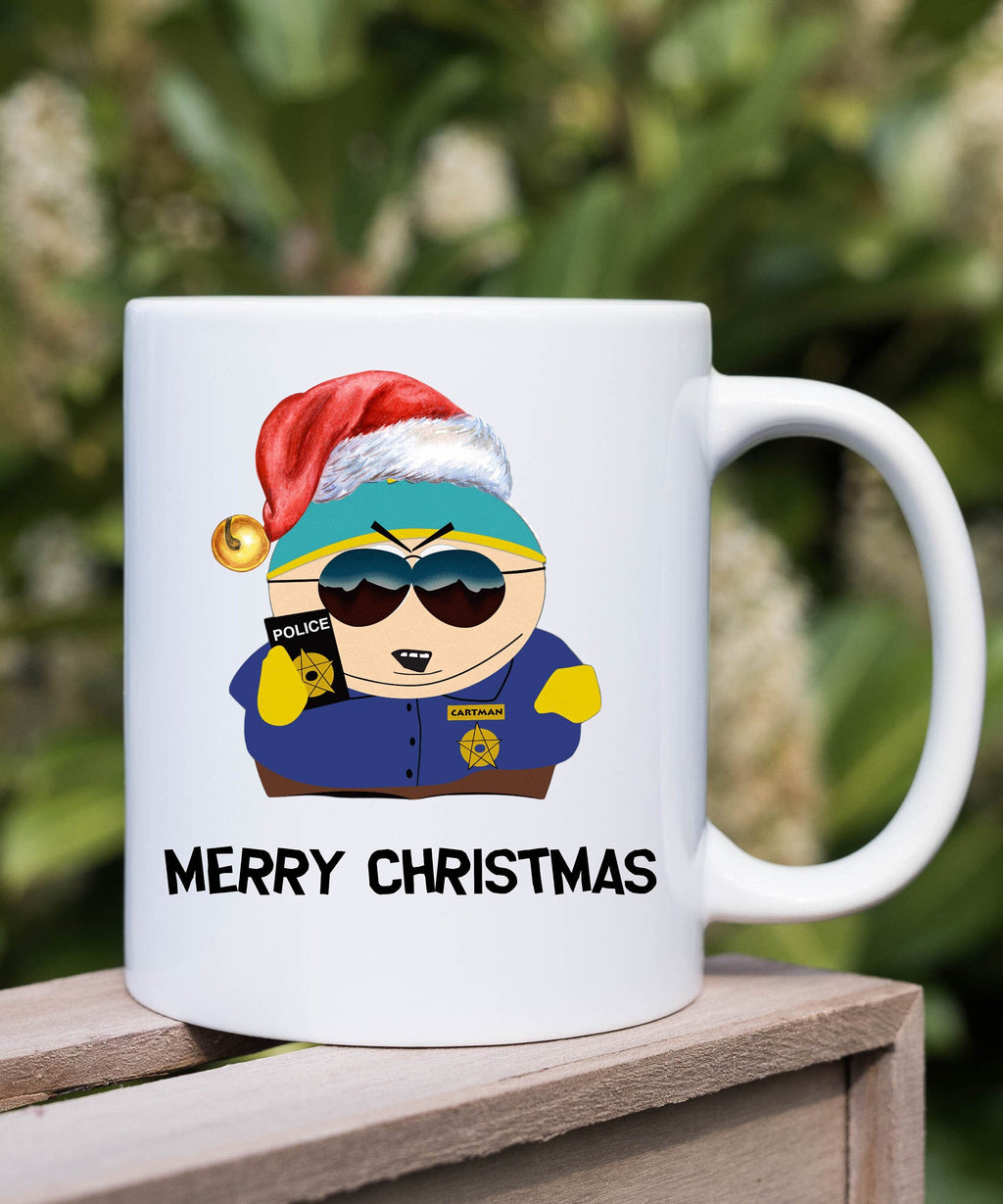 eric cartman cop respect my authoriath,handmade southpark mug,southpark gifts,cartman mug,90s cartoon mug,ceramic coffee mug gifts