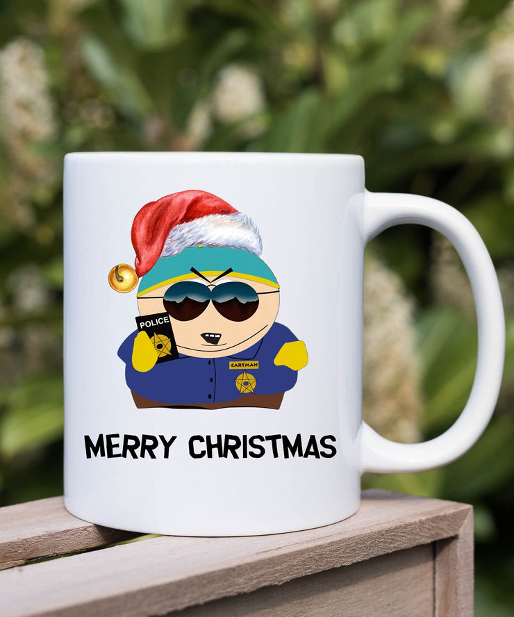 eric cartman cop respect my authoriath,handmade southpark mug,southpark gifts,cartman mug,90s cartoon mug,ceramic coffee mug gifts