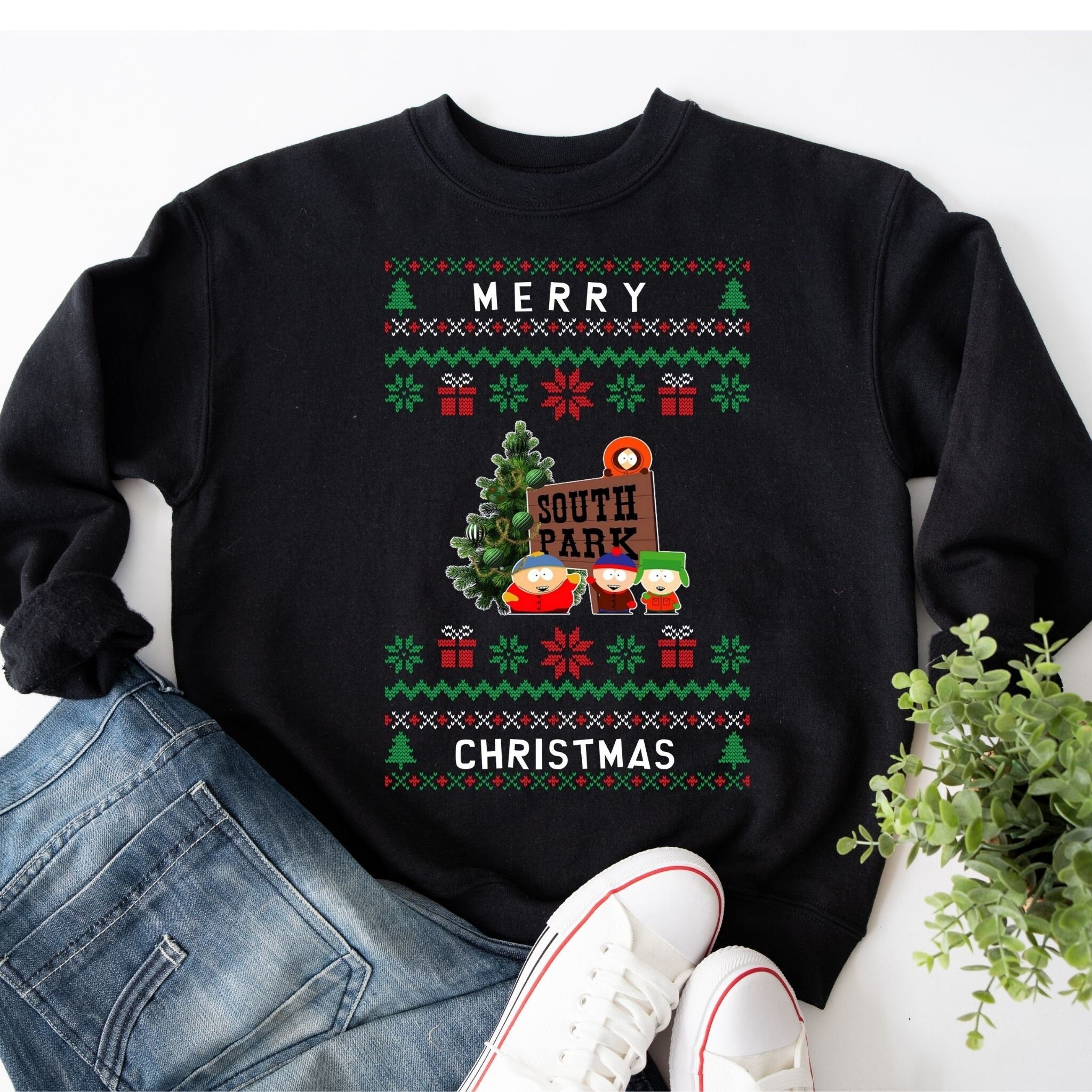 southpark xmas sweatshirt ,southpark christmas themed shirt,ugly christmas sweater , southpark gift ,