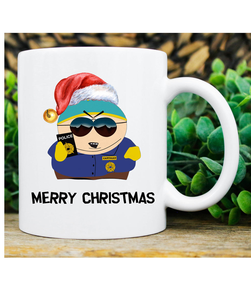 eric cartman cop respect my authoriath,handmade southpark mug,southpark gifts,cartman mug,90s cartoon mug,ceramic coffee mug gifts