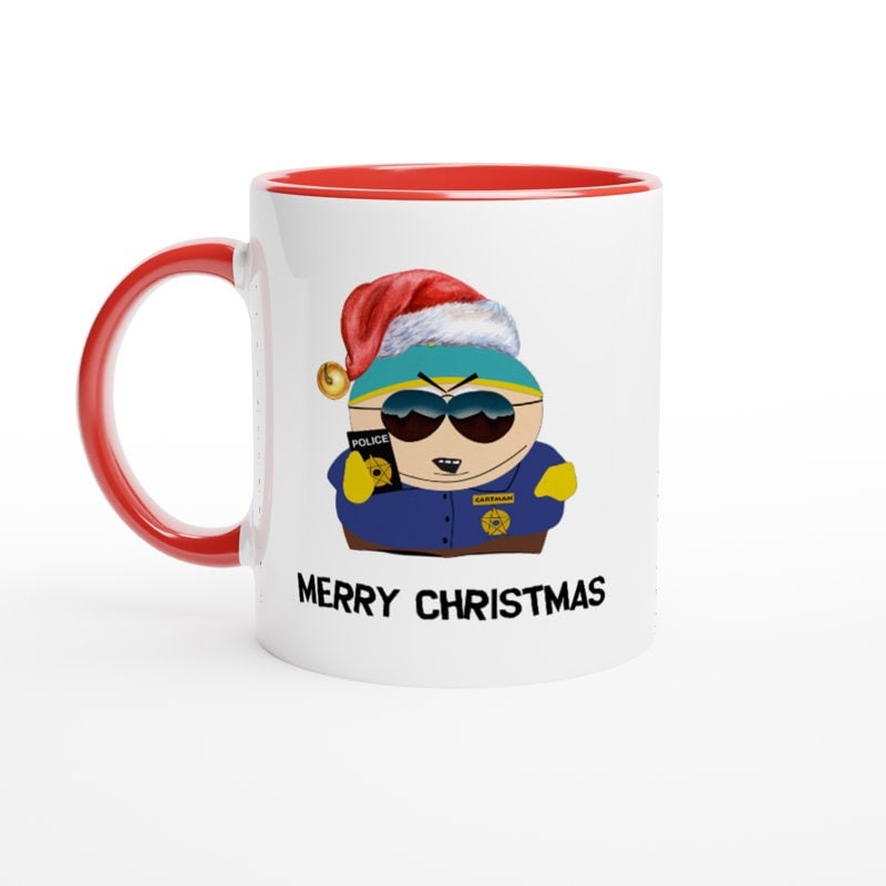 eric cartman cop respect my authoriath,handmade southpark mug,southpark gifts,cartman mug,90s cartoon mug,ceramic coffee mug gifts