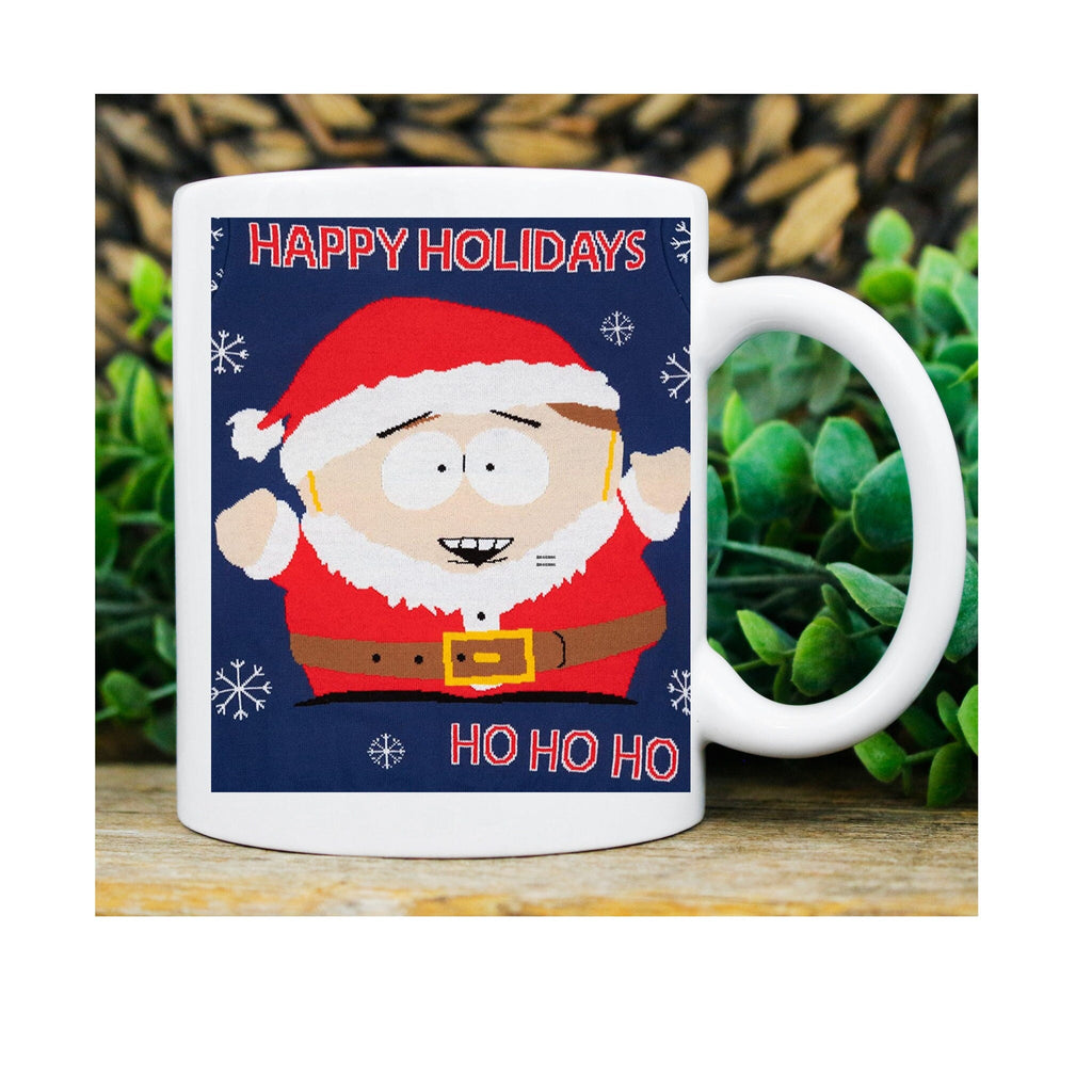 eric cartman  in santa outfit ,handmade southpark mug,southpark  xmas gifts,cartman mug,90s  mug, coffee mug  funny