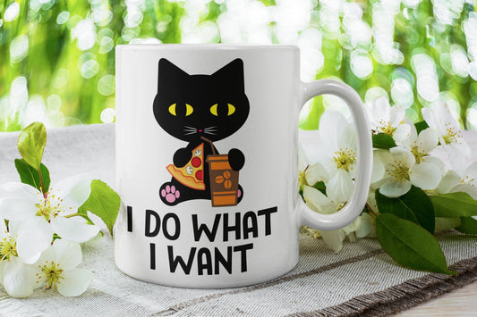 Williamsmugstore cat mug i do what i want cat ,funny cat mug