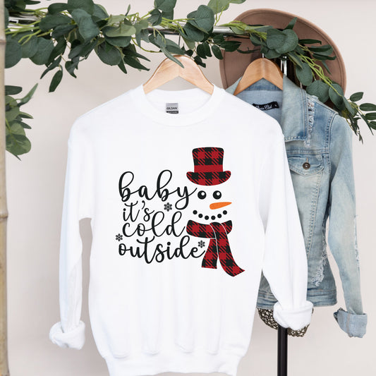 Williamsmugstore Christmas Sweatshirt |  baby its cold outside  Sweatshirt