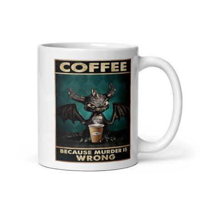 coffee beacuse murder is wrong ,retro bat cat coffee mug
