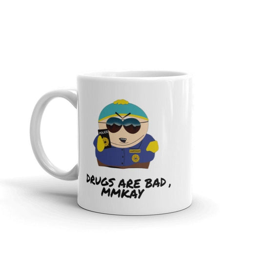 Williamsmugstore eric cartman cop drugs are  bad , southpark mug