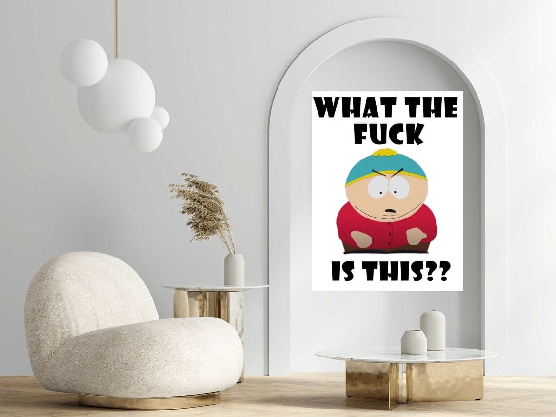 Williamsmugstore eric cartman poster , southpark wall art, southpark cartman poster