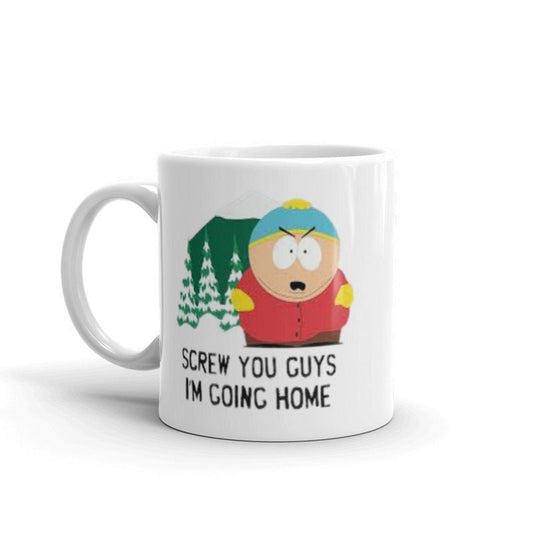 Williamsmugstore eric cartman-  screw you guys im going home  ,handmade southpark mug,southpark gifts,cartman mug,90s cartoon mug,southpark cup gift