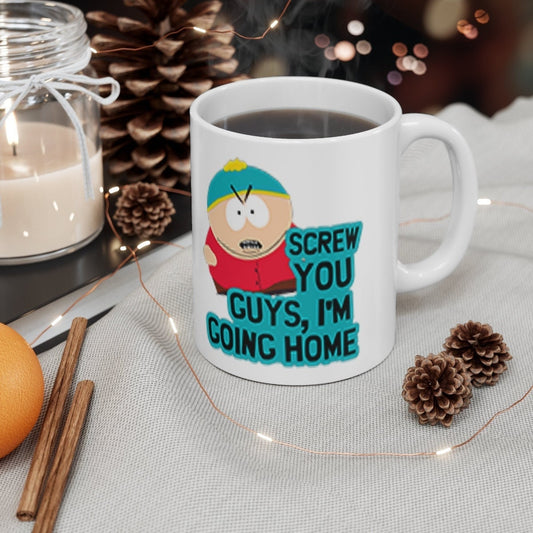 Williamsmugstore eric cartman southpark  -screw you guys iam going home ,southpark mug ,handmade southpark mug,southpark gift , cartman mug,90s mug