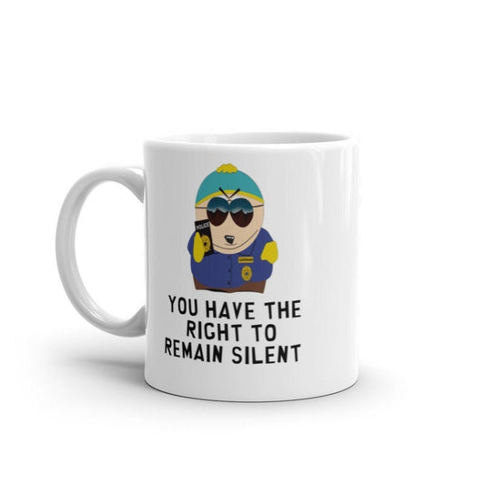 Williamsmugstore eric cartman you have the right to remain silent -southpark gifts,handmade southpark mug,southpark gifts, eric cop cartman mug,90s mug