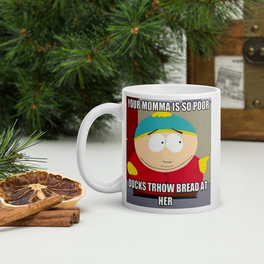 Williamsmugstore eric cartman your momma so poor quote  -southpark gifts,handmade southpark mug,southpark gifts, cartman  mug,90s cartoon mug