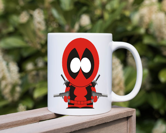 Williamsmugstore kenny mccormick as superhero  -southpark gifts,handmade southpark mug,southpark gifts, kenny mug,90s animated cartoon