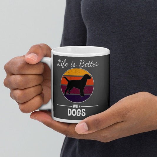 Williamsmugstore life is better with dogs   , 11oz coffee  dog mug, dog lover gift,life is better with a dog ,idea for dog lovers