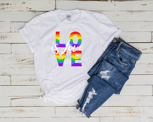 Williamsmugstore love is love pride  T Shirt, Pride Shirt, Couple Shirt, Kindness Shirts, LGBTQ Support Tees, Gay Pride Shirt, Love is Love