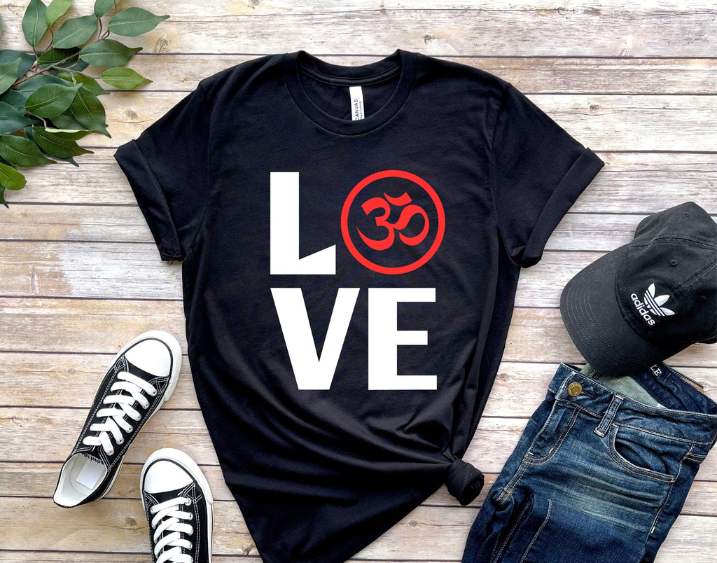 Williamsmugstore love yoga T-Shirt, Meditation Shirt, Yoga Shirt, Yoga Lover Gift, Yoga Gift, Spiritual Shirt, buddhism