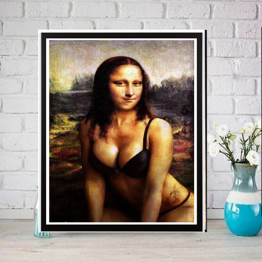 Williamsmugstore Mona Lisa as a model Print, Original Oil Painting  de vinci Portrait Poster, Vintage Wall Art, Unique Gift