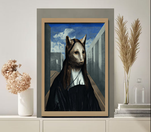 Williamsmugstore Mona Lisa  Cat Print, svg,png  printable Original Oil Painting Cat Portrait Poster, Vintage Wall Art, Unique Gift