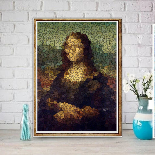 Williamsmugstore Mona Lisa  fuzzy pixelated print ,png  printable Original Oil Painting  Portrait Poster, Vintage Wall Art, Unique Gift