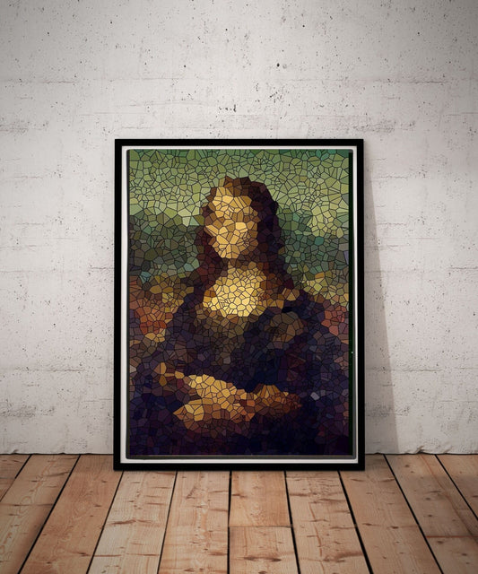 Williamsmugstore Mona Lisa  illustration  ,leonardo de vinci Portrait Poster, fuzzy pixelated mona lisa,Original Oil Painting