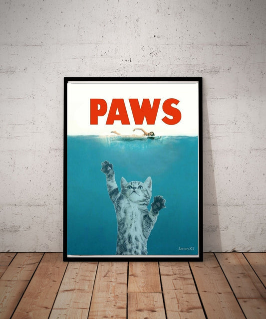 Williamsmugstore paws tabby cat  poster ,tabby  Cat Wall Art - tabby  Print - - Cat Artwork - Home Decor,dining room decor ,house decor,living room decor