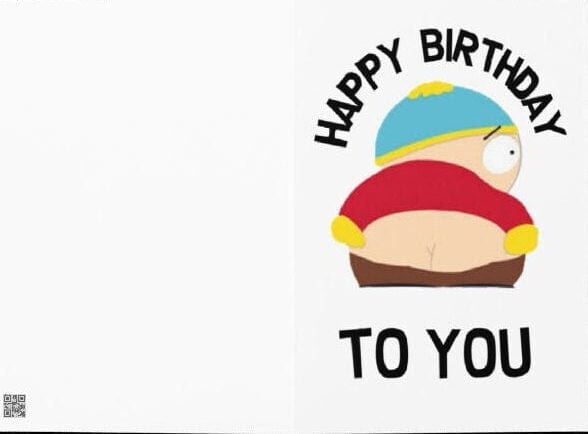 Williamsmugstore QUANTITY eric cartman respect greeting card ,southpark birthday card
