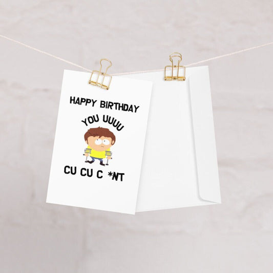 Williamsmugstore QUANTITY jimmy  greeting card ,birthday card ,southpark birthday card ,jimmy birthday card,birthday card for him/ her