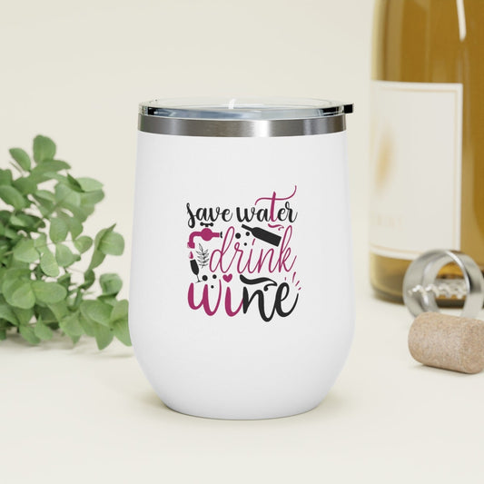 Williamsmugstore Save water drink wine, Stainless Steel Stemless Personalised Wine Tumbler
