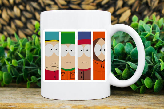 Williamsmugstore southpark characters ,handmade southpark mug,southpark gifts, cartman  mug,90s cartoon mug,southpark cup