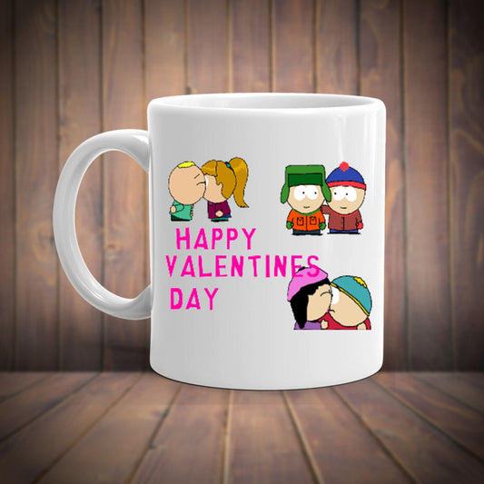 Williamsmugstore southpark happy valentines day   -southpark gifts,handmade southpark mug,southpark gifts, eric cop cartman mug,90s cartoon mug