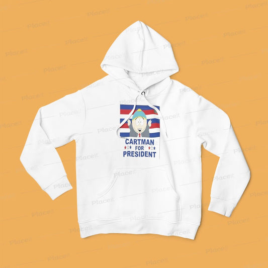 Williamsmugstore southpark hoodie , cartman for presdient ,southpark hoodie gift,, animated cartoon,90s  hoodie  ,gift for fans of southpark