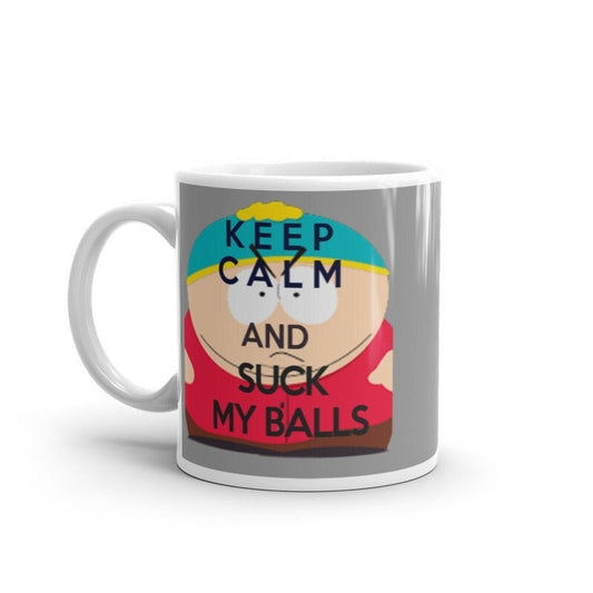 Williamsmugstore southpark  ,keep calm and suck my balls, handmade southpark mug,southpark gifts,cartman mug,90s cartoon mug,southpark cup gift