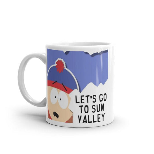 Williamsmugstore southpark   -lets go to sun valley ,handmade southpark mug,southpark gifts,cartman mug,90s cartoon mug,southpark cup gift