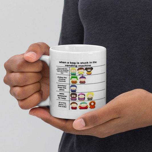 Williamsmugstore southpark meme bag stuck in the photocopier   ,handmade southpark mug,southpark gifts,cartman mug,90s cartoon mug,southpark cup gift