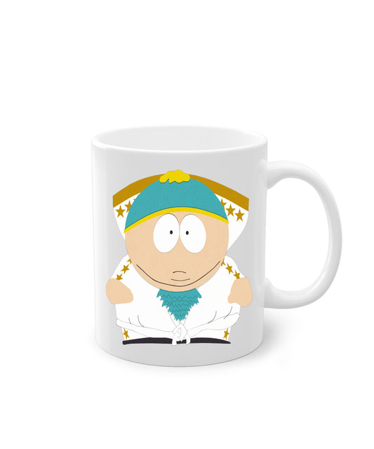 Williamsmugstore SOUTHPARK MUG eric cartman as stunt bike rider ,handmade southpark mug