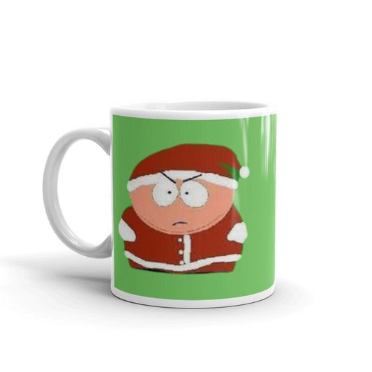 Williamsmugstore SOUTHPARK MUG Green eric cartman as santa southpark , handmade ceramic southpark mug
