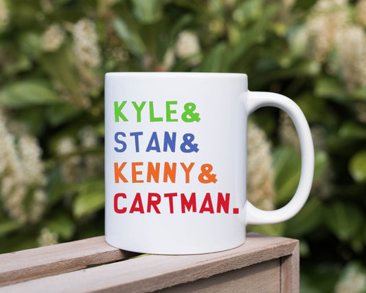 Williamsmugstore southpark  -name of characters handmade southpark mug,southpark gifts,southpark  mug,90s cartoon mug,southpark cup gift