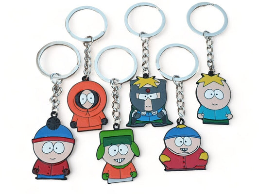 Williamsmugstore southpark plush keyrings , 6  piece  keyrings  sets of  southpark characters,backpack keyring charm,southpark keychain