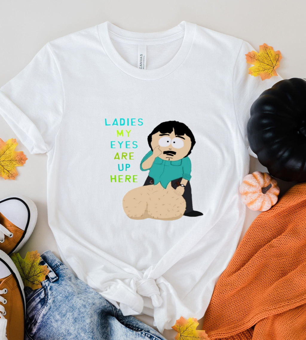 Williamsmugstore southpark randy marsh sweatshirt  my eyes are up here ,90s animated cartoon ,southpark sweatshirt ,soutpark gift