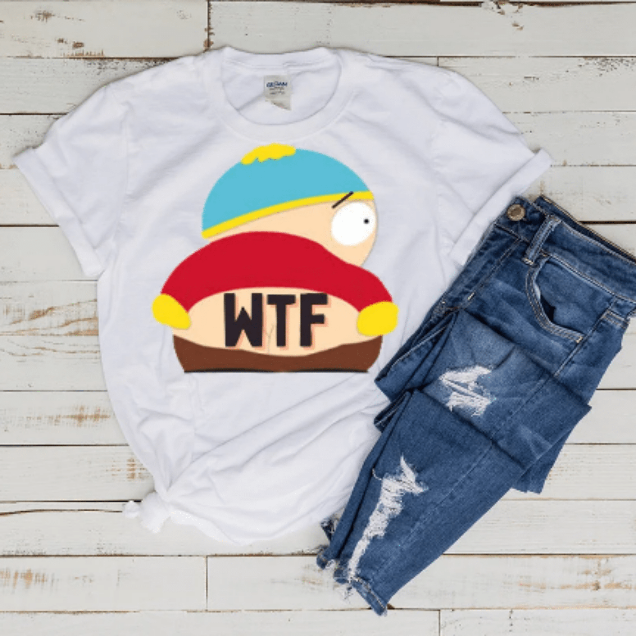 Williamsmugstore southpark shirt eric cartman pulling A moonie t shirt