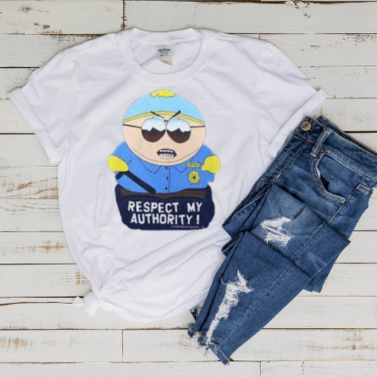 Williamsmugstore southpark shirt eric cartman t shirt ,respect my authoritah , southpark t shirt