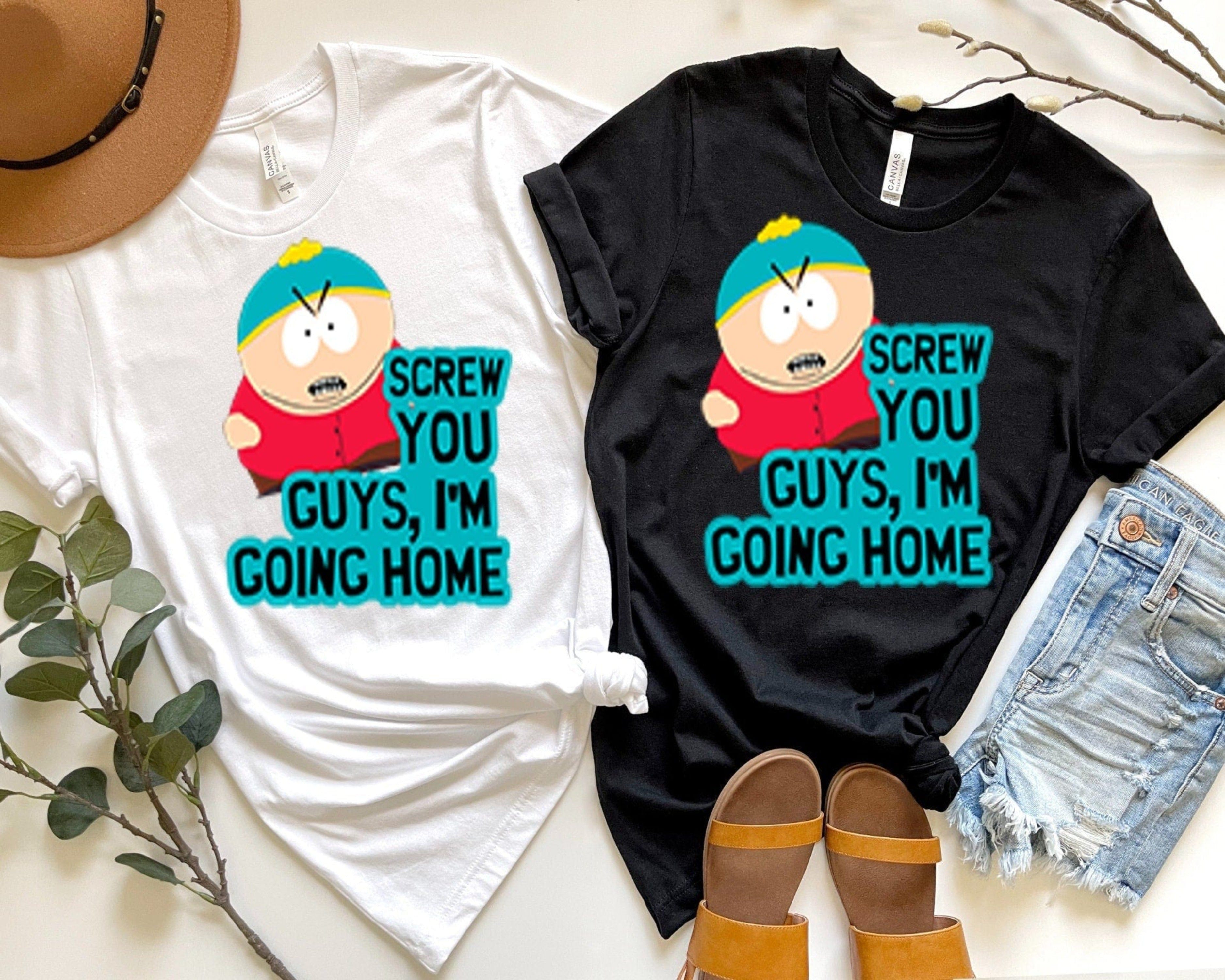 Williamsmugstore southpark shirt size / Black eric cartman  - screw you guys  animated cartoon