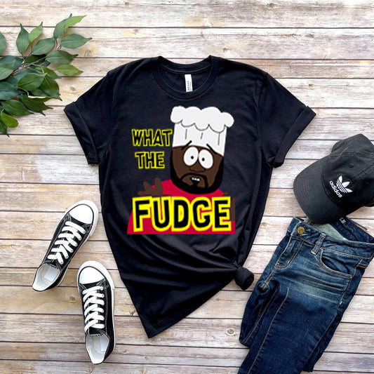 Williamsmugstore southpark shirt size / black southpark chef -what the fudge,  southpark t shirt