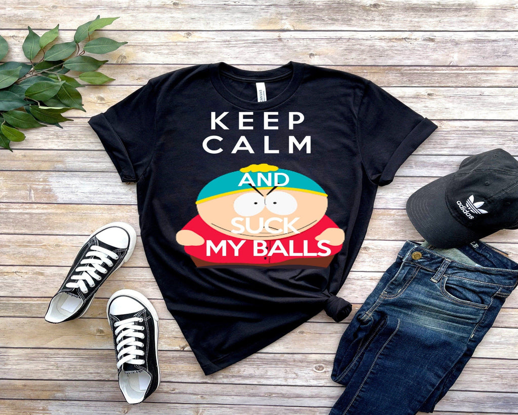 Williamsmugstore southpark shirts eric cartman - keep calm and suck my balls  , southpark t shirt