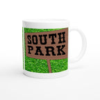 Williamsmugstore southpark sign post coffee mug, handmade ceramic southpark mug,