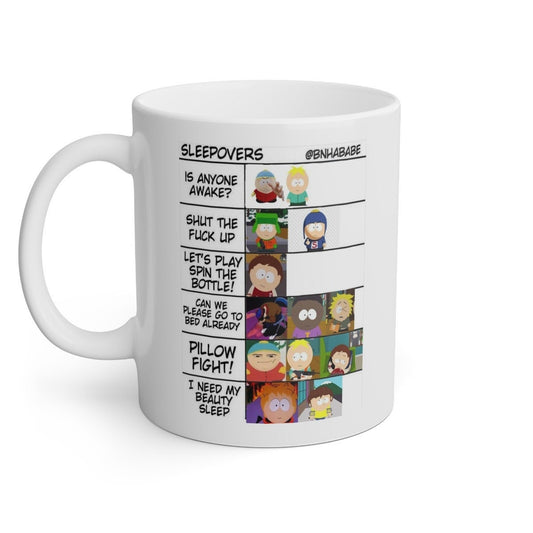 Williamsmugstore southpark sleepover  meme   ,handmade southpark mug,southpark gifts,cartman mug,90s cartoon mug,southpark cup gift