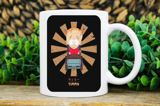 Williamsmugstore southpark timmy in retro  style ,handmade southpark mug,southpark gifts,timmy  mug,90s cartoon mug,southpark cup gifts