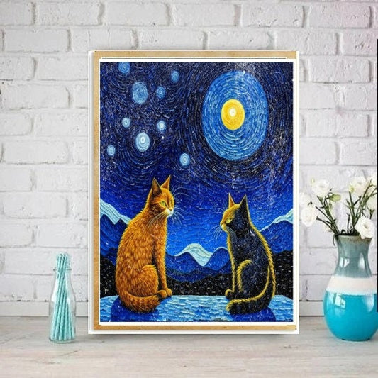 Williamsmugstore Vincent van Gogh - The Starry Night - 1889 - Famous Paintings - Vintage Art Poster with cats  t