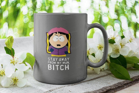 Williamsmugstore wendy tessaburger stay away from my man bitch   , wendy tessaburger mug ,southpark gifts